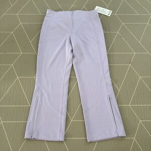 NEW Lululemon‎ Ribbed Softstreme Zip-Leg HR Cropped Pant 25" Sz 10 Lilac LW6CNWS